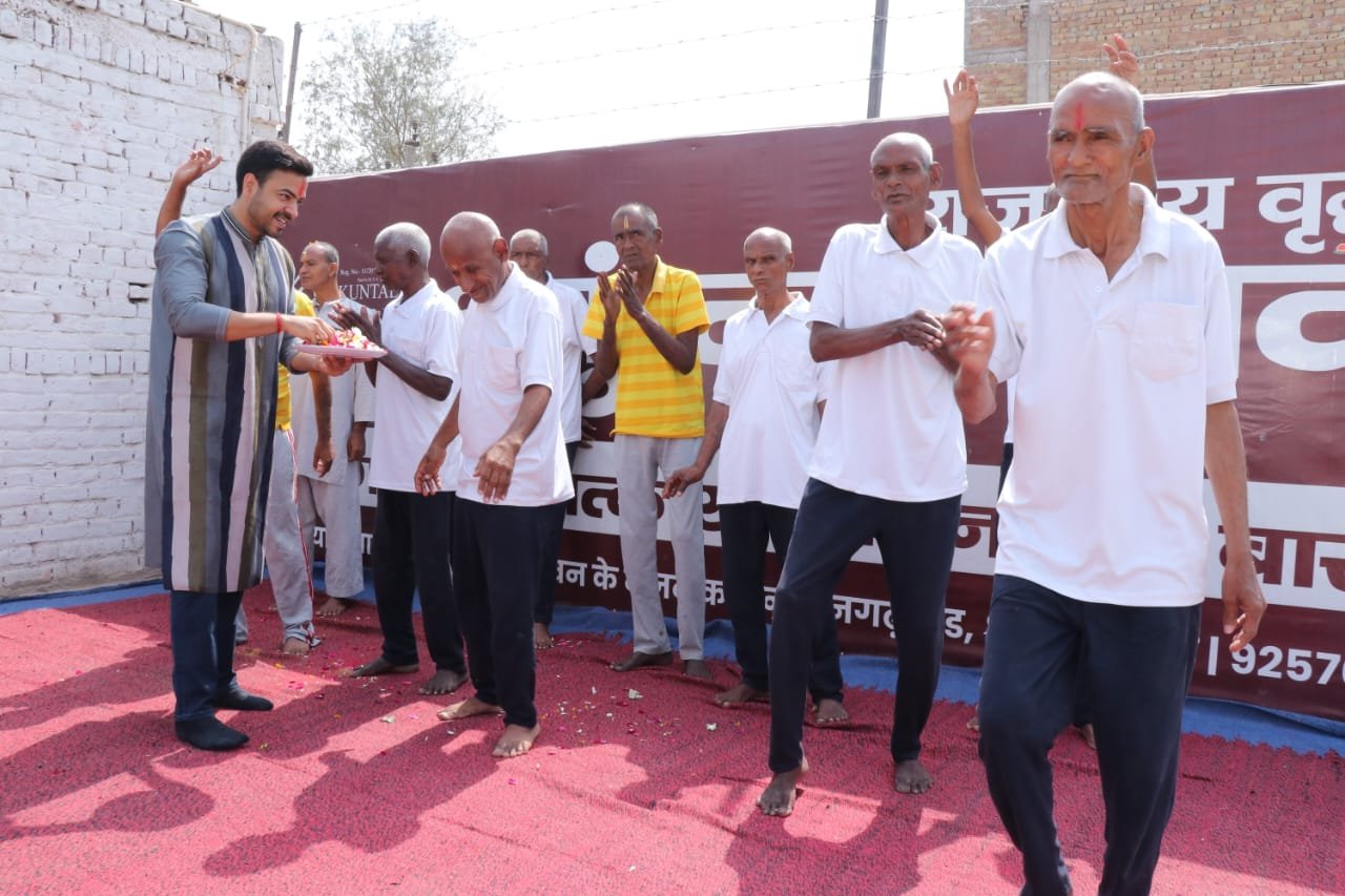 Residents enjoying a celebration at Shakuntala Sadan